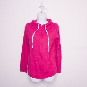 Old Navy Women's Zip Up Hoodie Size Small Hot Pink Lightweight Sweatshirt